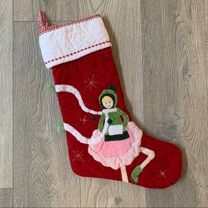 Pottery Barn Kids Stocking - Girl Ice Skating